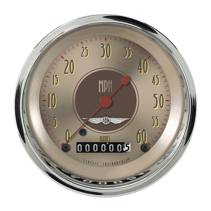 Classic Instruments LSAN Low Speed Speedo, American Nickel