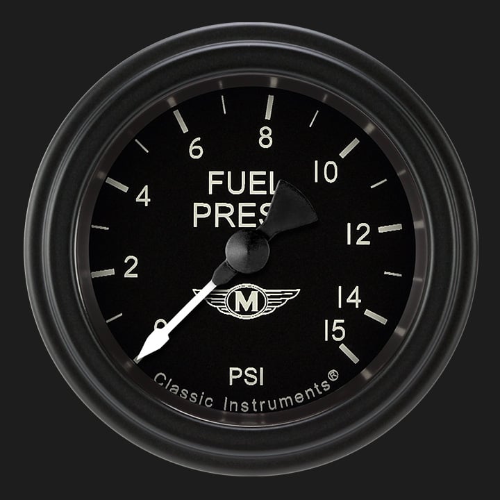 Classic Instruments MA145BLF Moal Bomber 2-1/8" Full Sweep Fuel Pressure 15psi