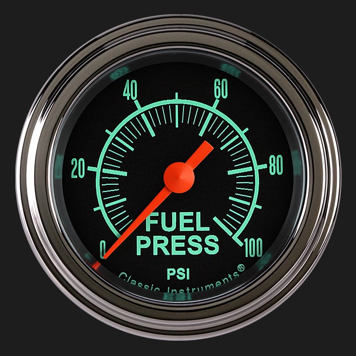Classic Instruments GS146SLF G-Stock 2-1/8" Full Sweep Fuel Pressure 100psi El