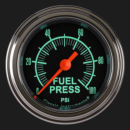 Classic Instruments GS146SLF G-Stock 2-1/8" Full Sweep Fuel Pressure 100psi El