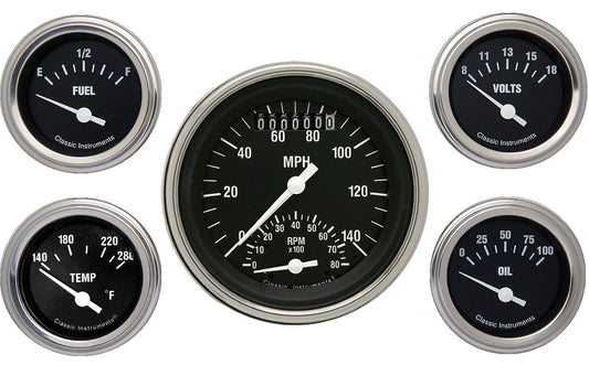 Classic Instruments HR35SLF Hot Rod Five Gauge Set