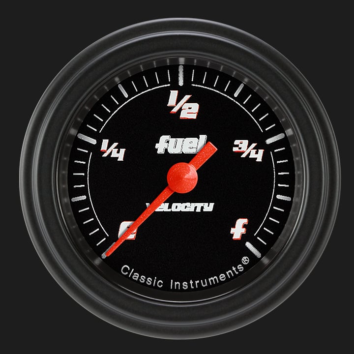 Classic Instruments VS109BBLF Velocity Black - Programmable Fuel Gauge 2-1/8"