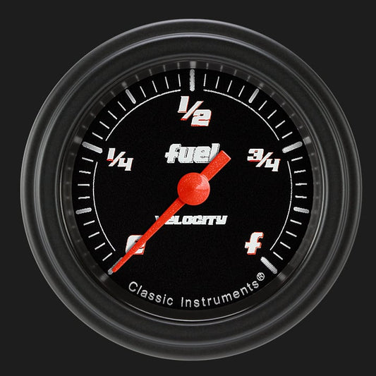 Classic Instruments VS109BBLF Velocity Black - Programmable Fuel Gauge 2-1/8"