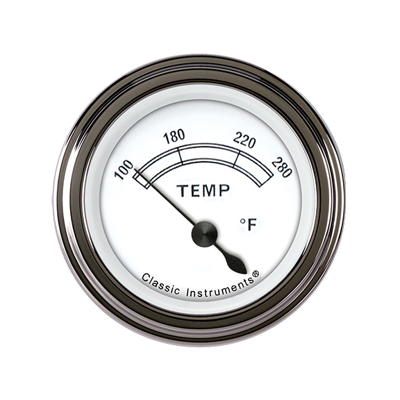 Classic Instruments CW26SLF Classic White - Water Temp Gauge 2-1/6"
