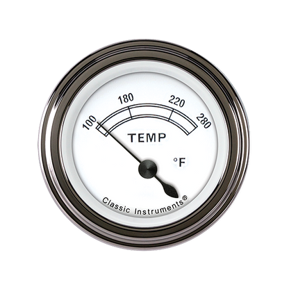 Classic Instruments CW26SLF Classic White - Water Temp Gauge 2-1/6"