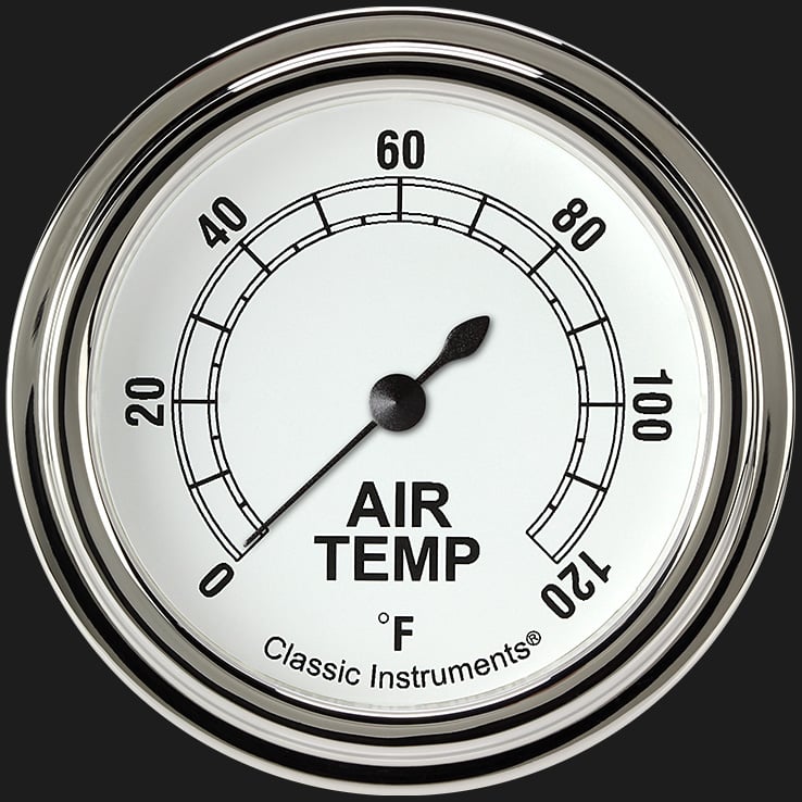 Classic Instruments CW399SLF Classic White 2 5/8" Outside Air Temp Gauge