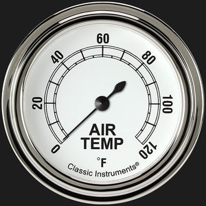 Classic Instruments CW399SLF Classic White 2 5/8" Outside Air Temp Gauge