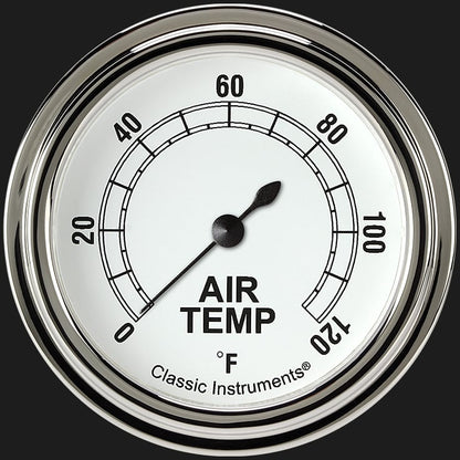 Classic Instruments CW399SLF Classic White 2 5/8" Outside Air Temp Gauge