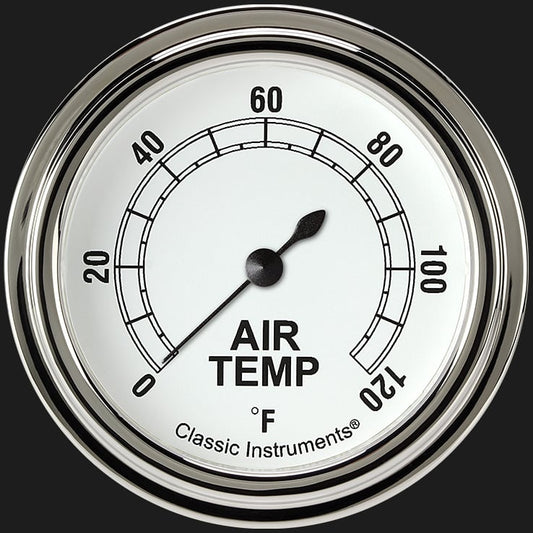 Classic Instruments CW399SLF Classic White 2 5/8" Outside Air Temp Gauge