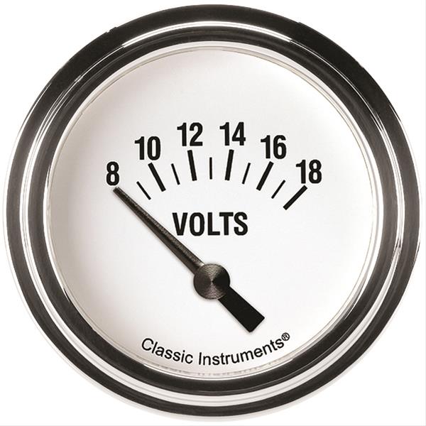 Classic Instruments WH230SLF White Hot 2 5/8" Volt, Short Sweep
