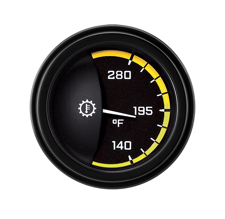 Classic Instruments AX27YBLF Autocross Yellow - Transmission Temp Gauge 2-1/6"
