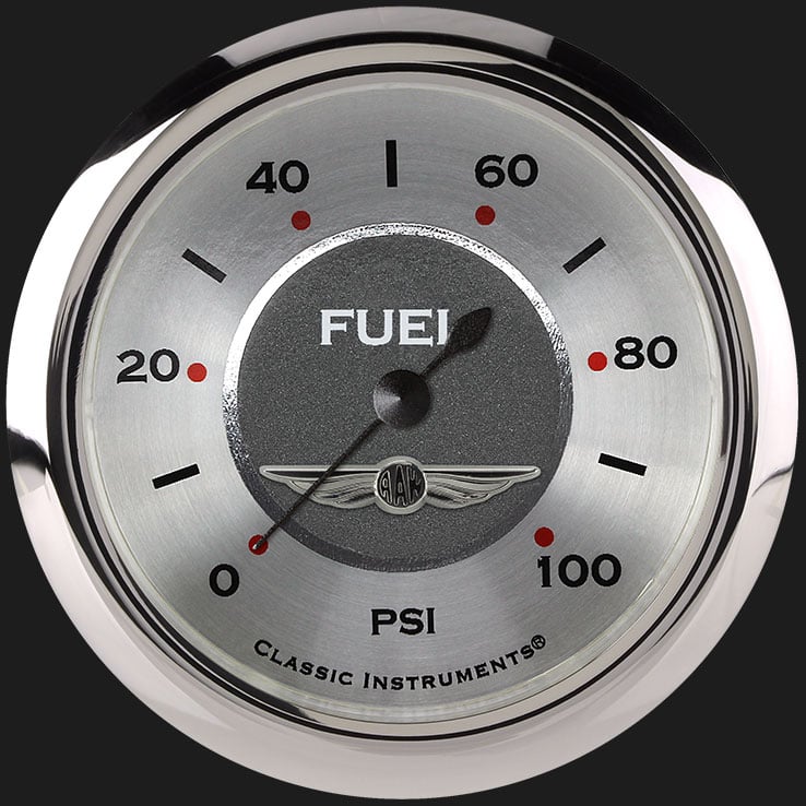Classic Instruments AW346SRC All American 2 5/8" Fuel Pressure Gauge, 100 psi