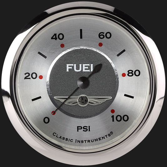 Classic Instruments AW346SRC All American 2 5/8" Fuel Pressure Gauge, 100 psi