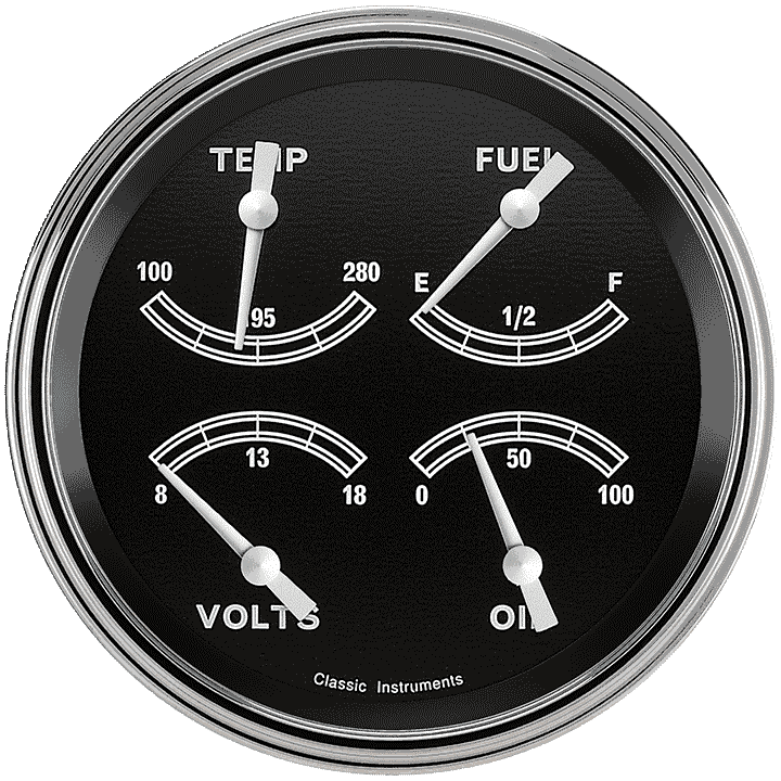Classic Instruments TR75SLF Traditional - Quad Gauge 4-5/8" (240-33 OHM)