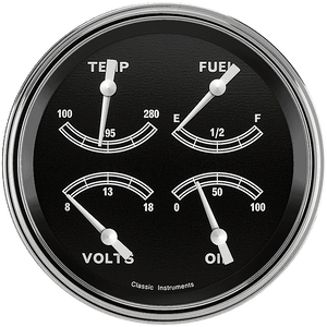Classic Instruments TR31SLF Traditional - Quad Gauge 4-5/8" (Fuel 0-30 OHM)
