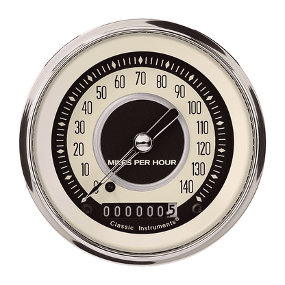 Classic Instruments NT55SHC Nostalgia VT 3-3/8" Speedometer 140 MPH