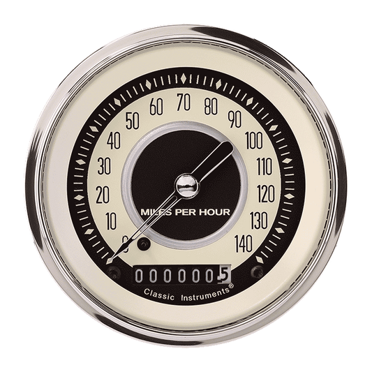 Classic Instruments NT55SHC Nostalgia VT 3-3/8" Speedometer 140 MPH