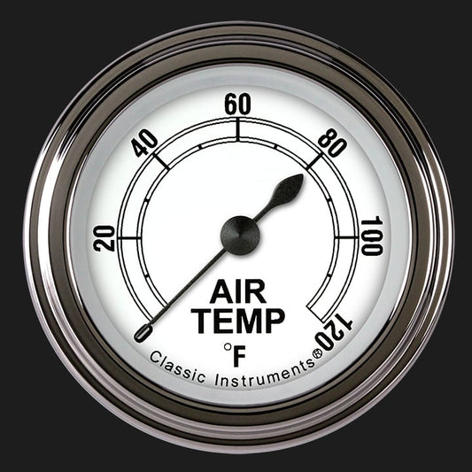 Classic Instruments CW199SLF Classic White 2 1/8" Outside Air Temp. Gauge