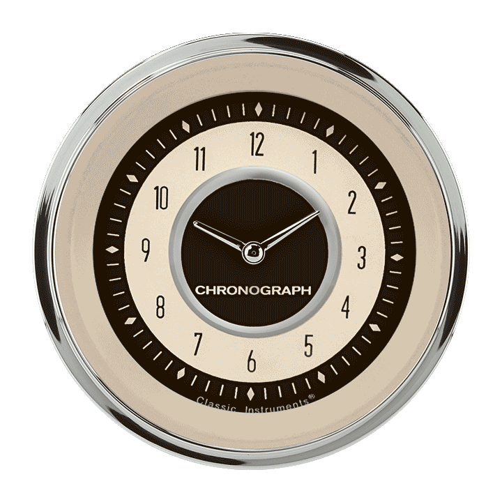 Classic Instruments NT93SHC Nostalgia VT - Clock Gauge 3-3/8"