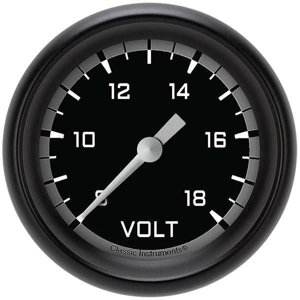 Classic Instruments AX330GBPF Autocross Gray 2 5/8" Voltage Gauge