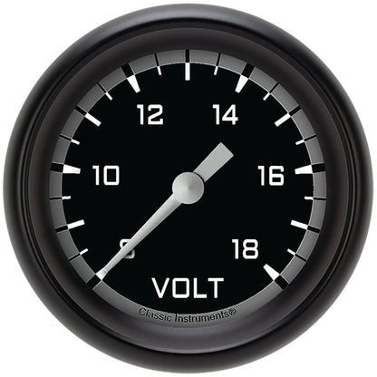Classic Instruments AX330GBPF Autocross Gray 2 5/8" Voltage Gauge
