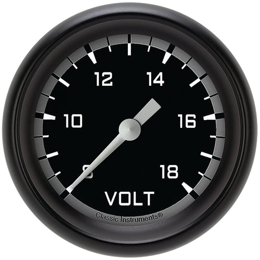 Classic Instruments AX330GBPF Autocross Gray 2 5/8" Voltage Gauge