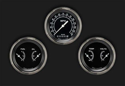 Classic Instruments TR04SLF Traditional - 3 Gauge Set 3-3/8" Speedo & 2x Dual