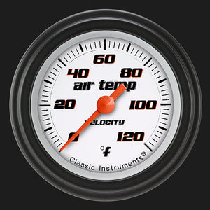 Classic Instruments VS199WBLF Velocity White 2 1/8" Outside Air Temp. Gauge