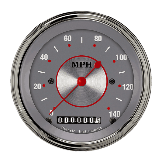 Classic Instruments SS55SLF Silver 3-3/8" Speedometer 140 MPH