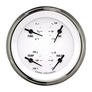 Classic Instruments WH73SLF White Hot - Quad Gauge 3-3/8" (75-10 OHM)
