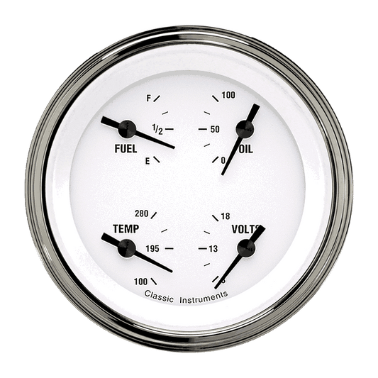 Classic Instruments WH73SLF White Hot - Quad Gauge 3-3/8" (75-10 OHM)