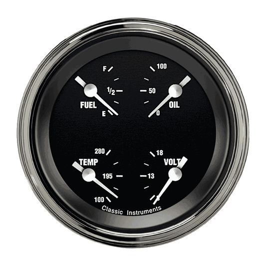 Classic Instruments HR73SLF Hot Rod - Quad Gauge 3-3/8" (75-10 OHM)
