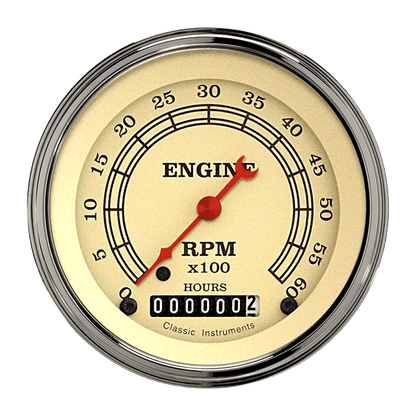 Classic Instruments VT60HSLF Vintage - Tachometer 6K RPM 3-3/8"