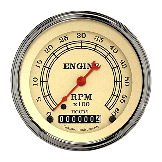Classic Instruments VT60HSLF Vintage - Tachometer 6K RPM 3-3/8"