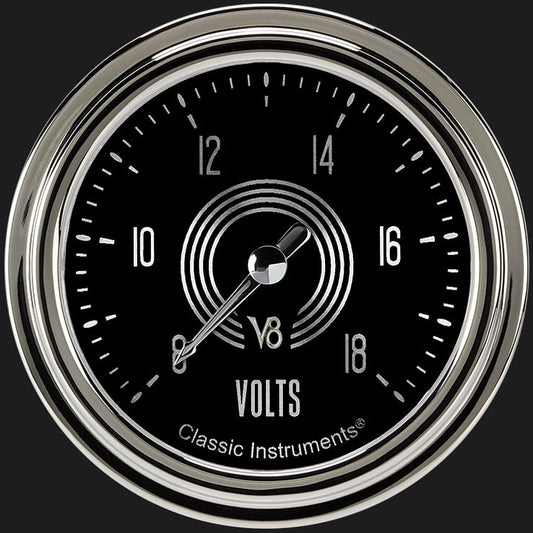Classic Instruments V8SR330SLC V8 Speedster 2 5/8" Voltage Gauge