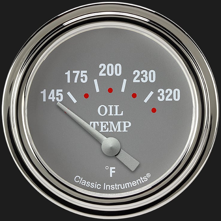 Classic Instruments SG228SLF Silver Gray 2 5/8" Oil Temperature Gauge