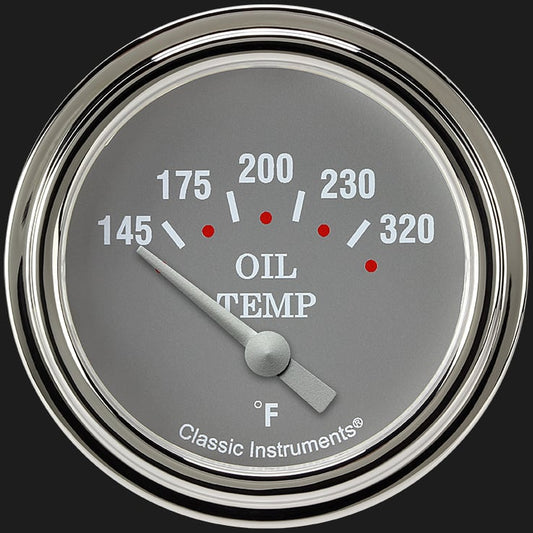 Classic Instruments SG228SLF Silver Gray 2 5/8" Oil Temperature Gauge