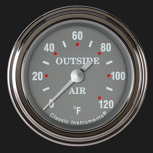 Classic Instruments SG199SLF Silver Gray 2 1/8" Outside Air Temp. Gauge