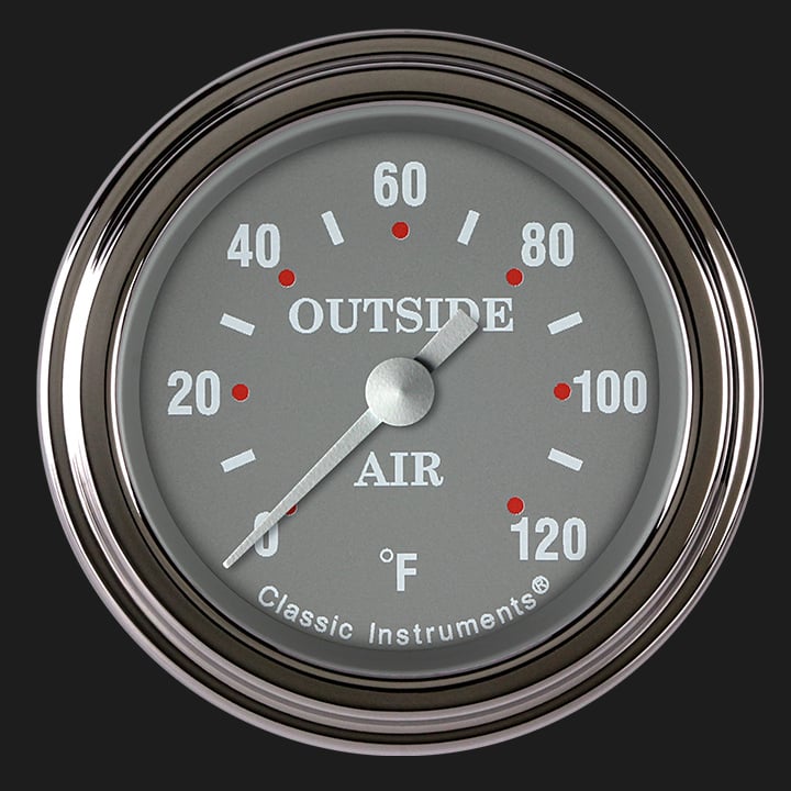Classic Instruments SG199SLF Silver Gray 2 1/8" Outside Air Temp. Gauge