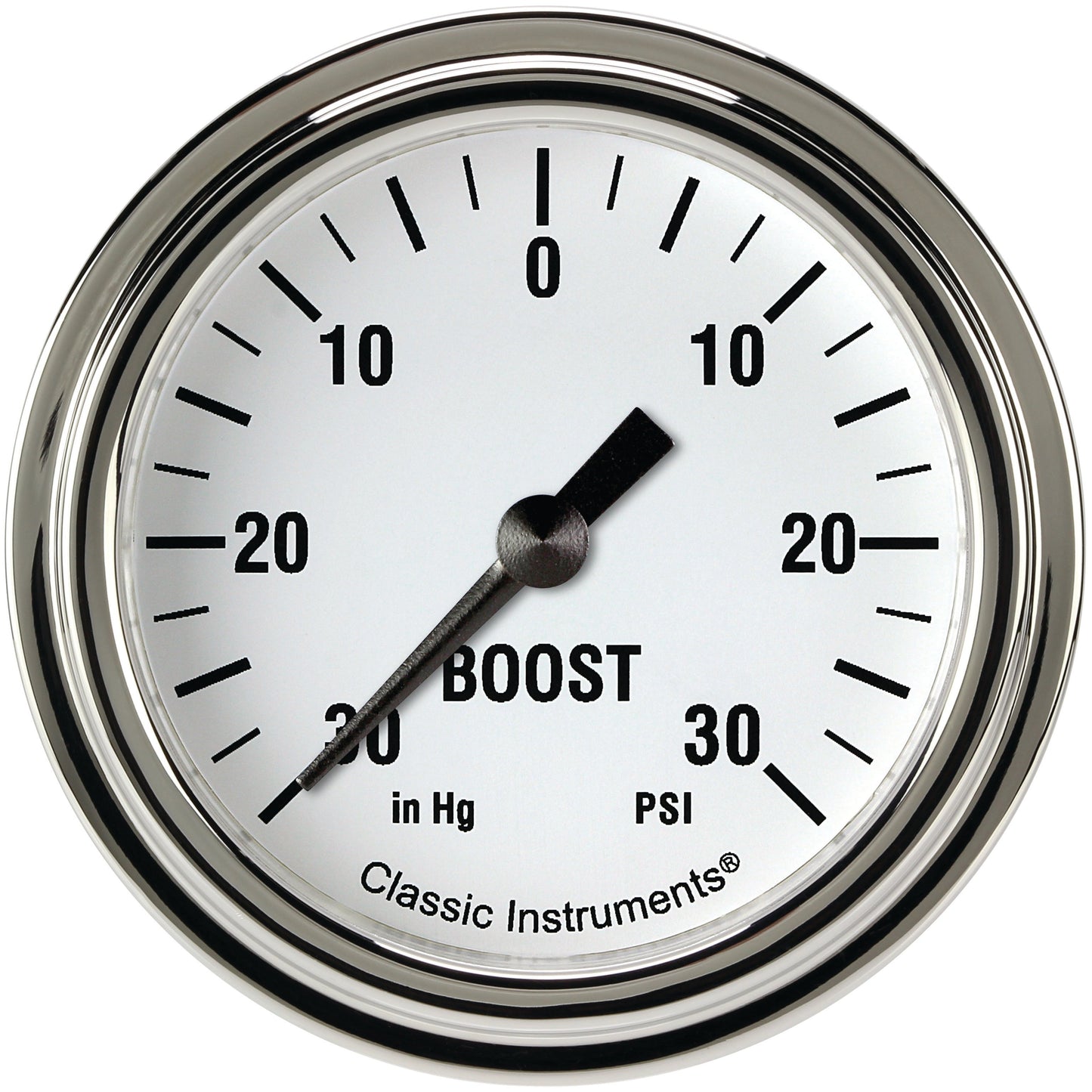 Classic Instruments WH341SLF White Hot 2 5/8" Boost/Vac Gauge