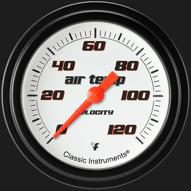 Classic Instruments VS399WBLF Velocity White 2 5/8" Outside Air Temp. Gauge