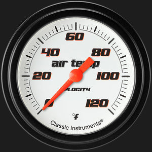 Classic Instruments VS399WBLF Velocity White 2 5/8" Outside Air Temp. Gauge