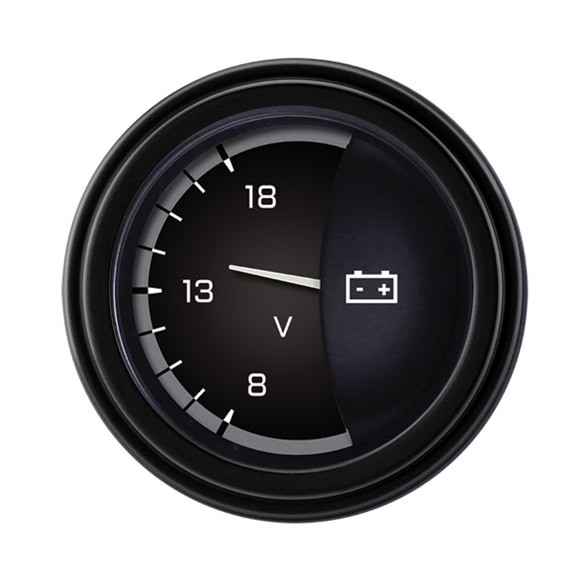 Classic Instruments AX30GBLF Autocross Grey - Volt Gauge 2-1/8"