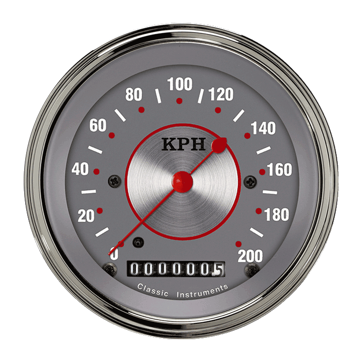 Classic Instruments SS59SLF Silver - Speedometer Gauge 3-3/8" (stock KPH)