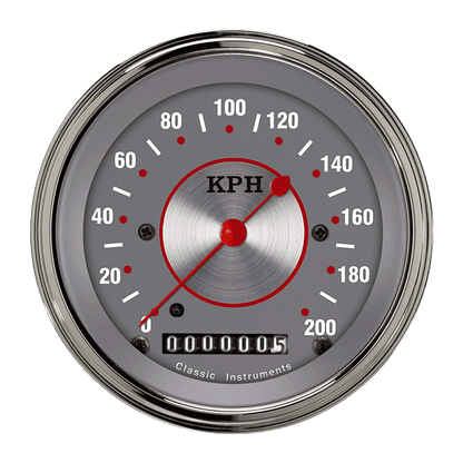 Classic Instruments SS59SLF Silver - Speedometer Gauge 3-3/8" (stock KPH)