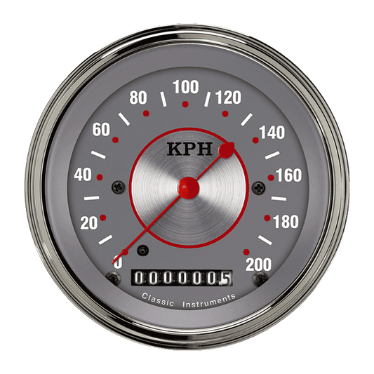 Classic Instruments SS59SLF Silver - Speedometer Gauge 3-3/8" (stock KPH)