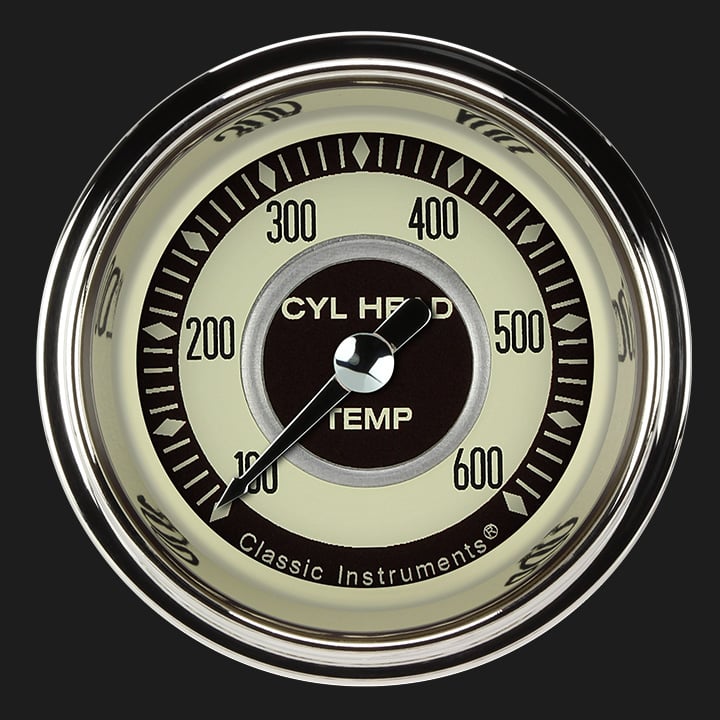Classic Instruments NT197SHC Nostalgia VT 2 1/8" Cylinder Head Temp. Gauge