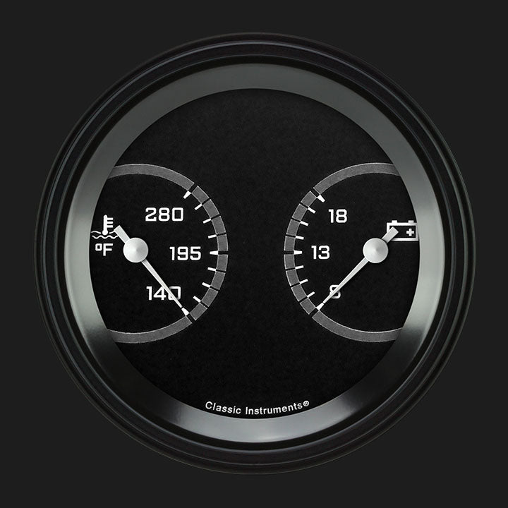 Classic Instruments AX74GBLF AutoCross Gray 3 3/8" Temp & Volt Dual