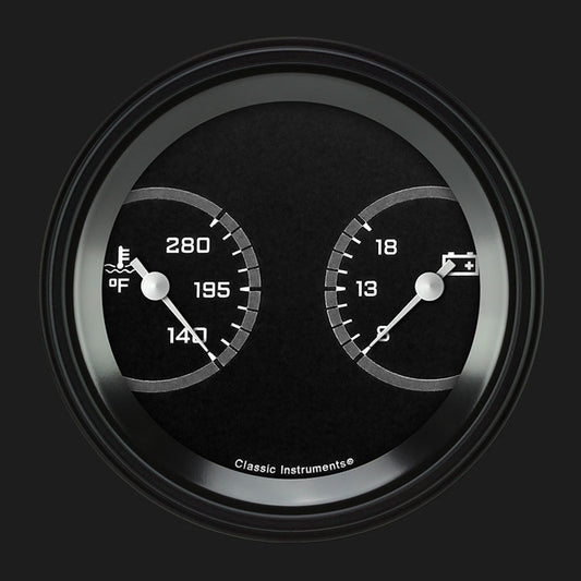 Classic Instruments AX74GBLF AutoCross Gray 3 3/8" Temp & Volt Dual