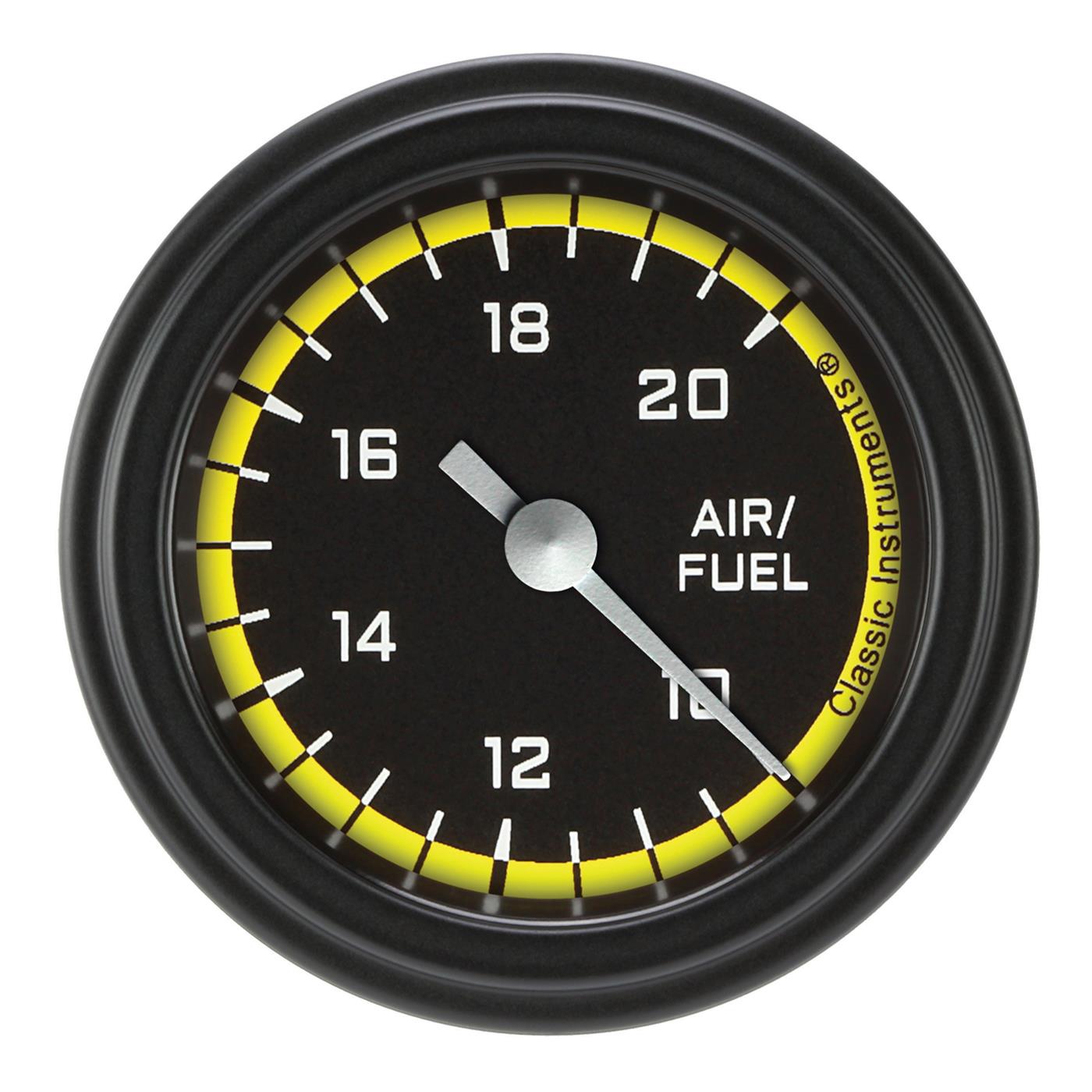 Classic Instruments AX194YBLF Autocross Yellow 2 1/8" Air Fuel Ratio Gauge